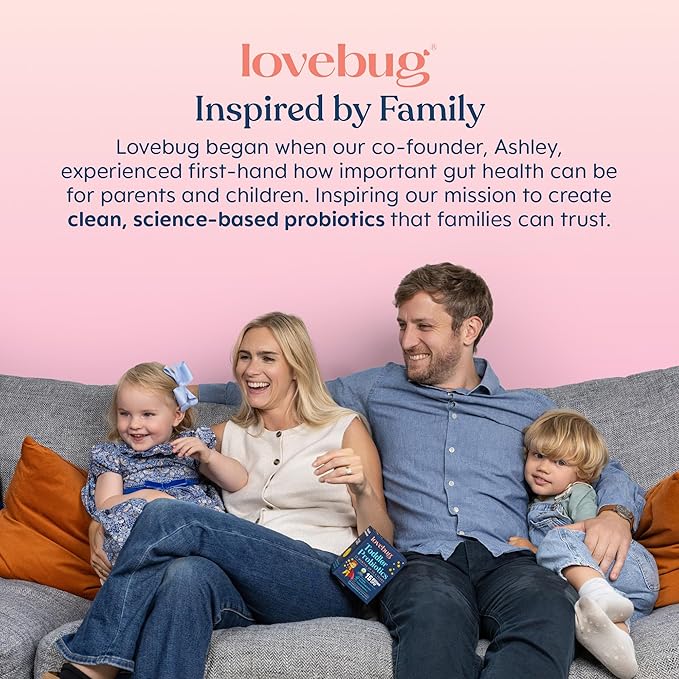 Lovebug Kids Probiotic Powder with Prebiotic Fiber - Toddler Immunity Support & Constipation Relief - USDA Organic Probiotics for Childrens Gut & Digestive Health (Ages 1-4) - 30 Pack (Unflavoured)