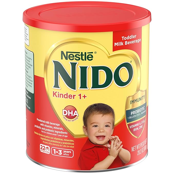 NESTLE NIDO Kinder 1+ Powdered Milk Beverage, 1.76 lb. Canister (Pack of 2)