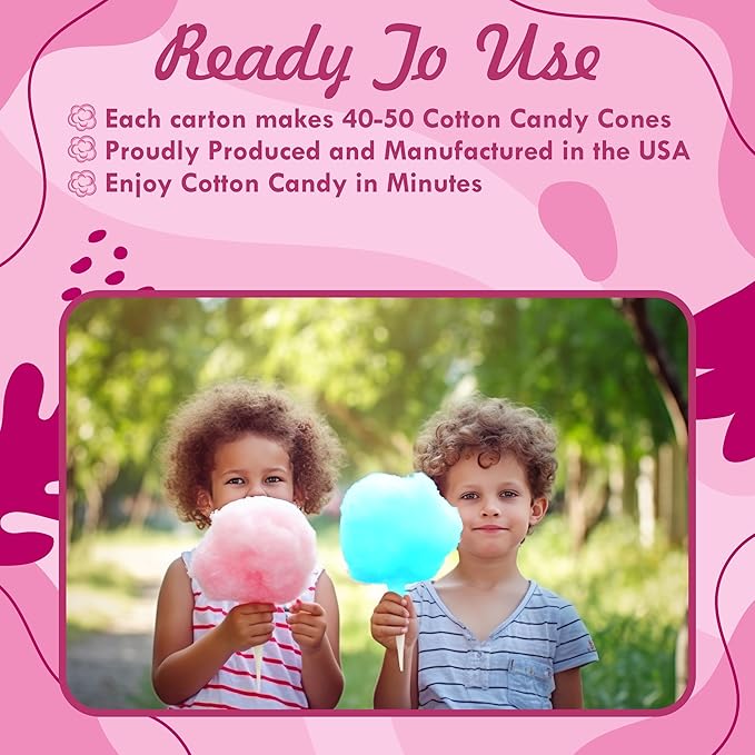Cotton Candy Floss Sugar Package of 2ct-(Pink Vanilla and Blue Raspberry)-3lb Each Flavor- (2ct-3lb Jars)