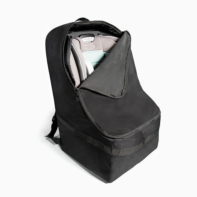 J.L. Childress Padded Backpack Car Seat Bag - Travel Bag for Airplane, Fits Most Baby & Infant Car Seats, Boosters, & Carriers, Airport Accessories for Gate Check or Baggage Check - Ultimate, Black