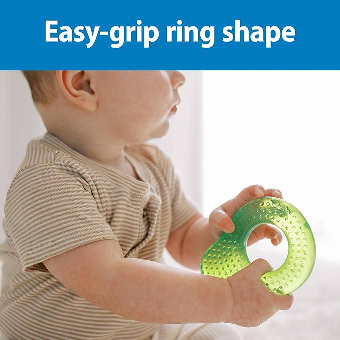 Dr. Brown's AquaCool Water-Filled Teether, Cooling Baby Teether Toy for Sore Gums, Avocado Toast Shapes, BPA Free, 3m+, 2-Pack
