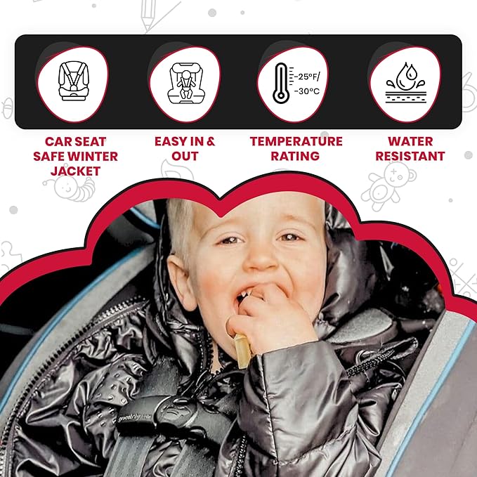 ONE KID The Road Coat Down | Car Seat Safe Winter Jacket | Crash Tested | Unisex | 12 Months-8 Years
