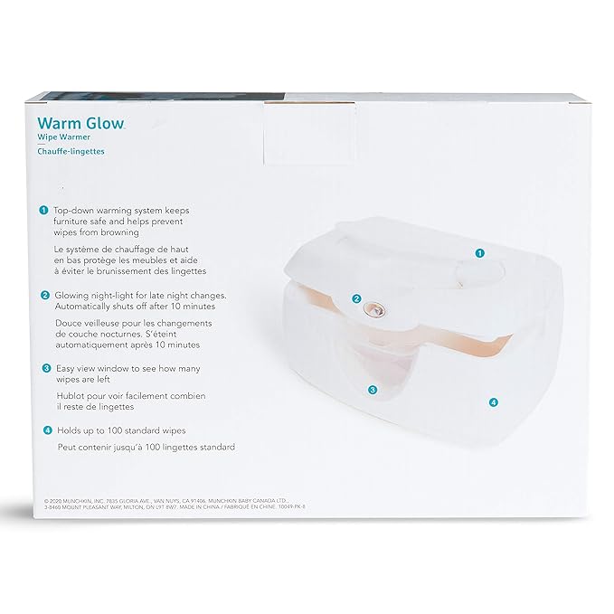 Munchkin Warm Glow Baby Wipe Warmer, White (Pack of 6)