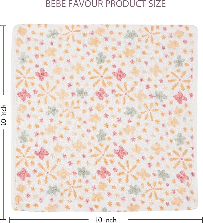6 Pack Baby Washcloths 100% Cotton Terry Soft and Absorbent Wash Cloths for Face Hand Body Burp Rag Wipes Essentials for Newborns Infants Toddlers Boys Girls