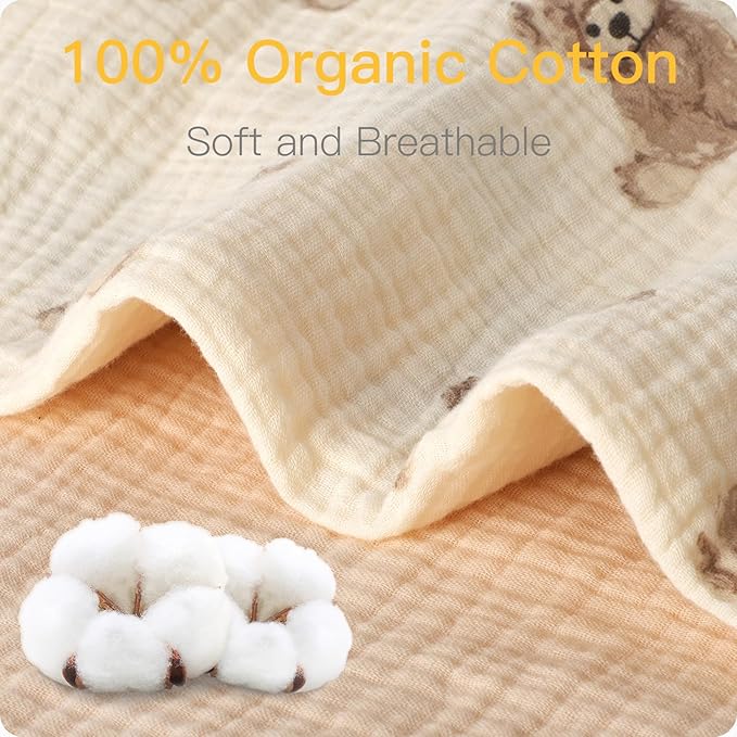 100% Organic Cotton 2 Pack 52x28 Inches Muslin Crib Sheets Fitted Crib Mattress Sheet for Baby Girls & Boys, Soft Boho Neutral Toddler Bed Sheets Fits Well Standard Size Crib Mattress 28x52 Inches