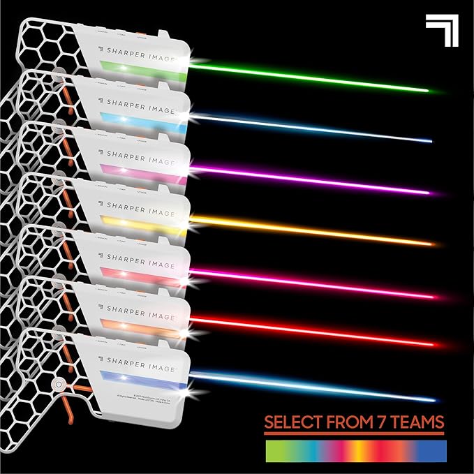 Sharper Image Tag Blaster Set – 4-Pack with Lights & Sounds, 110-ft Range, 7 Team Colors, Dual Firing Modes| Indoor & Outdoor Game for Kids Teens Adults| No Vests Needed, White