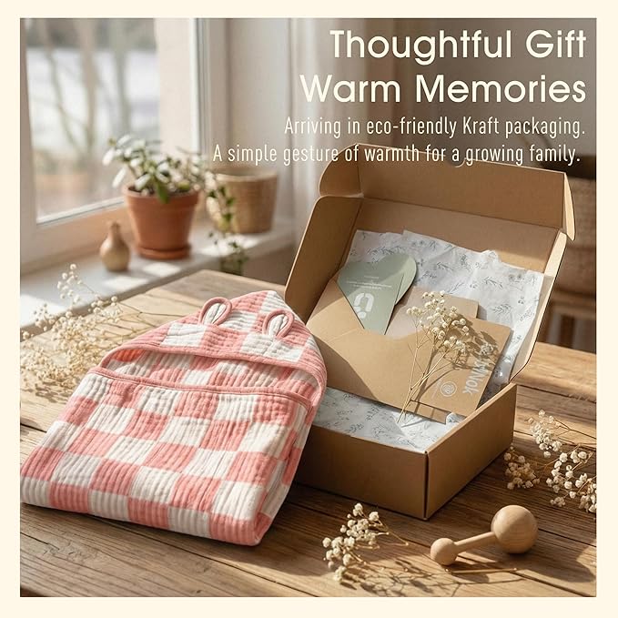 Ultra-Soft Muslin Toddler Hooded Towel - 55 x 28 Inches, Ideal for Bath & Beach, Suitable for Both Boys & Girls from Newborns to Toddlers