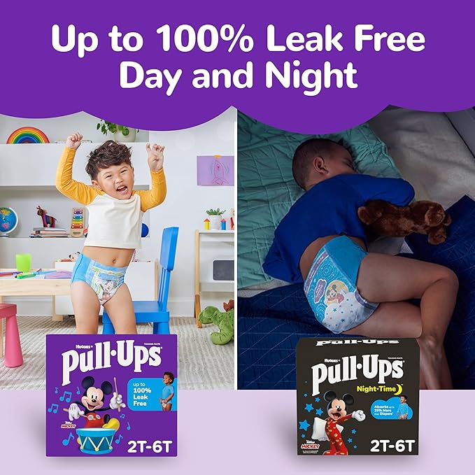 Pull-Ups Boys' Night-Time Potty Training Pants, Size 2T-3T Overnight Training Underwear (16-34 lbs),120 Ct