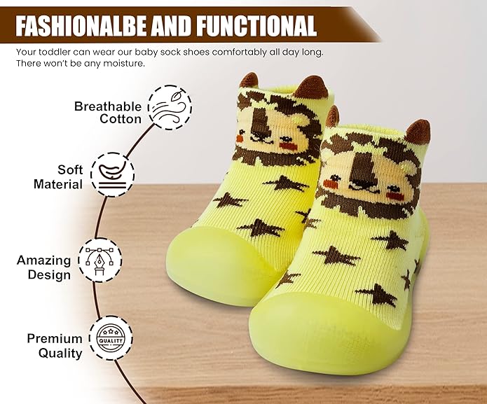 Baby Sock Shoes Boys Girls First Walking Shoes Non-Slip Slippers Soft Sole Sneakers Toddler Infant Babygirl