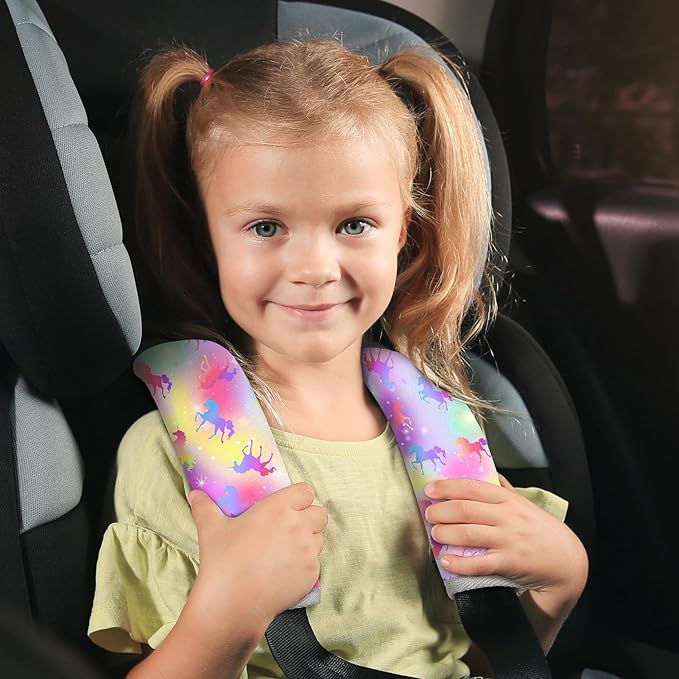 Seat Belt Cover Pad for Baby, Soft Seatbelt Cushion Covers for Kids 2Pcs Car Seat Strap Shoulder Pads for All Car Seats, Stroller, High Chair