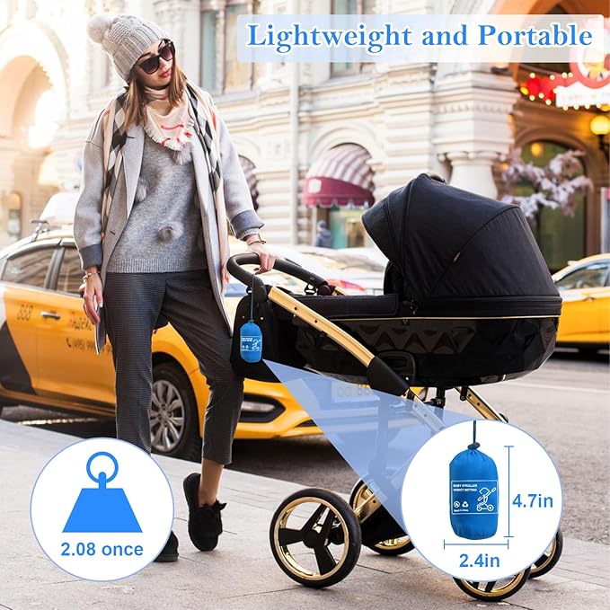 South to East Mosquito Net for Stroller, Baby Bug Netting with Storage Bag, Breathable & Portable Mosquito Nets for Strollers, Car Seat, Bassinet, Cradle, Playard, Travel Mini Crib (White)