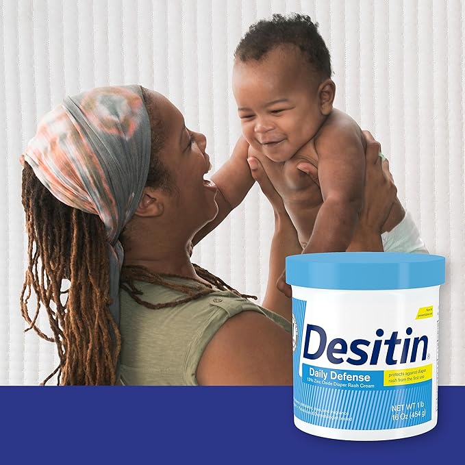 Desitin Daily Defense Baby Diaper Rash Cream with 13% Zinc Oxide, Barrier Cream to Treat, Relieve & Prevent Diaper Rash, Hypoallergenic, Dye-, Phthalate- & Paraben-Free, 16 oz