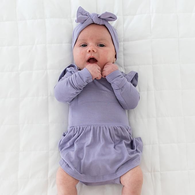 KYTE BABY Rayon Made From Bamboo Bow, (0-3 Months, Taro)