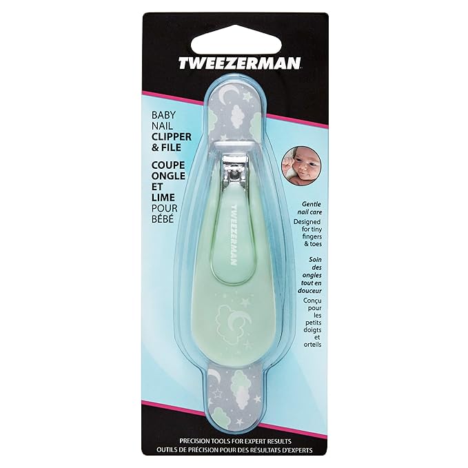 Tweezerman Baby Nail Clipper with Bear File,Green