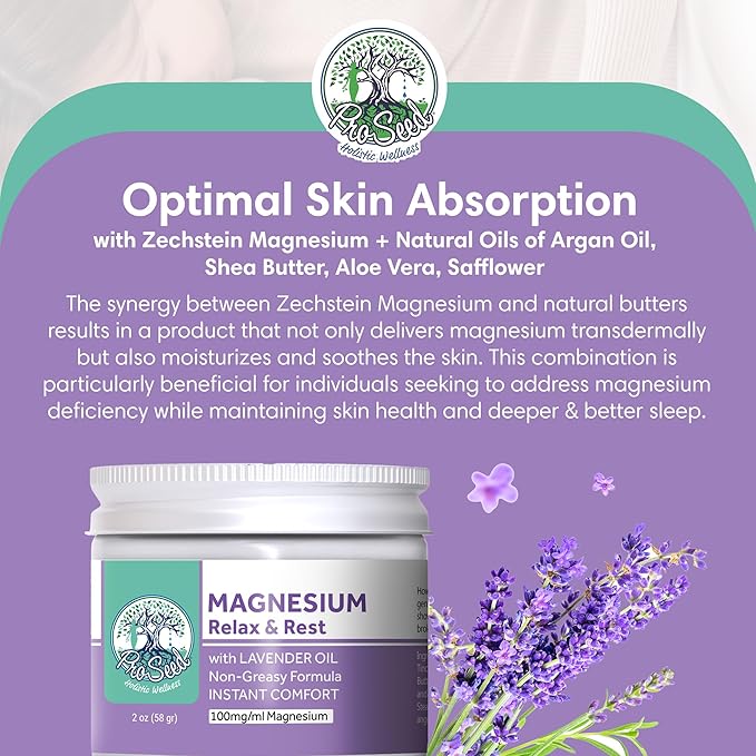 Handmade Organic Lavender Magnesium Lotion for Kids - Body Rub for Bedtime Care - Essential for Kids, Pregnant Women, Toddlers & Moms - Moisturizes & Hydrates Legs, Feet & Body - 2oz Glass Jar