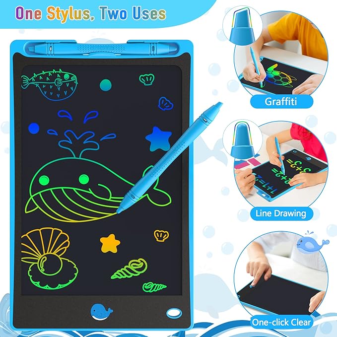 Hockvill LCD Writing Tablet for Children 8.8 Inch, Toys for Girls Boys Drawing Pad for 3 4 5 6 7 Year Old Kids Toys, Children’s Day Valentines Gift for Kids, Toddler Doodle Board Travel Essentials