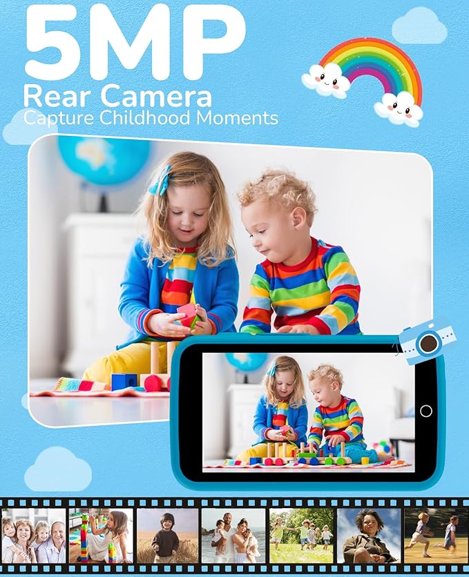 Kids Phone, Kids Smart Phone with 220+ Educational Games, 3.97" Touchscreen Learning Smart Phone Toy, 5MP Rear Camera, No SIM/Wi-Fi, Parental Controls, Rechargeable for Boys Ages 3–12
