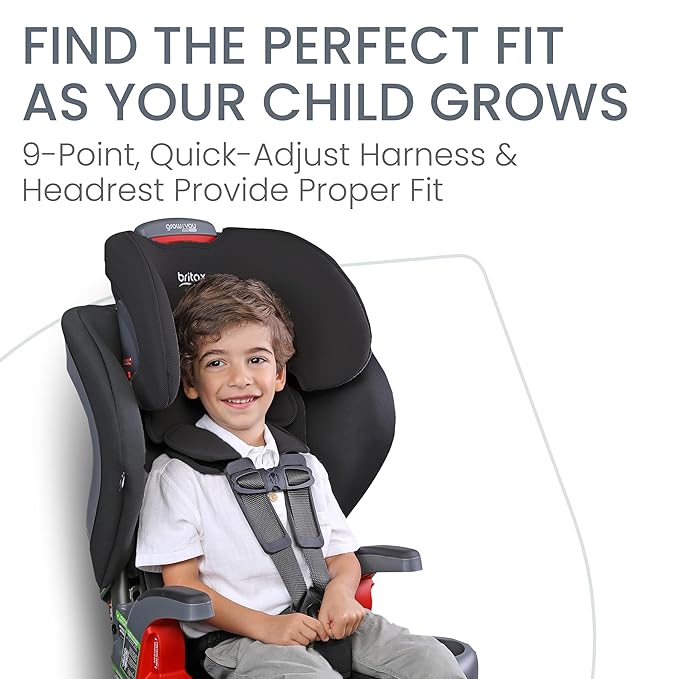 Britax Grow with You ClickTight Harness-2-Booster Car Seat, 2-in-1 High Back Booster, Black Contour
