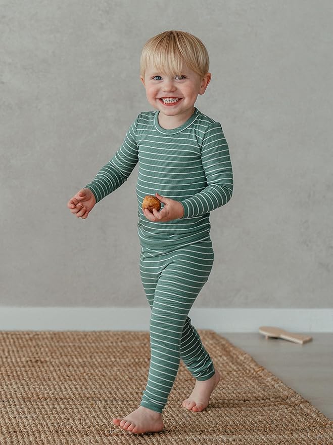 AVAUMA Stripe Pattern Baby Boys Girls Pajama Set Kids Toddler Snug fit Ribbed Sleepwear pjs for Daily Life Style