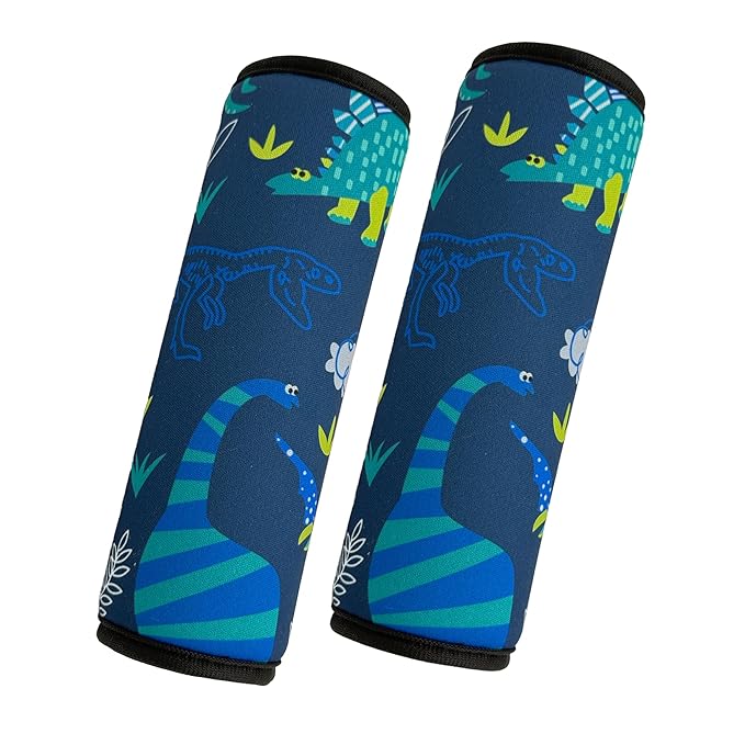 2 Pack VegaPunkLab Seat Straps Shoulder Pads for Kids - Seat Belt Cover Pad, Perfect for Car Booster Seats, Strollers, High Chair, Backpacks, and More, Dinosaur