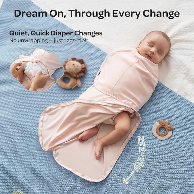 Momcozy Swaddles for Newborns, Quiet Fastener Suitable for Infant 0-3 Months, New-Parent-Friendly Swaddle Sack, Reduce Startle Reflex, Newborn Boys Girls Registry Essentials, 2-Pack, Bloom