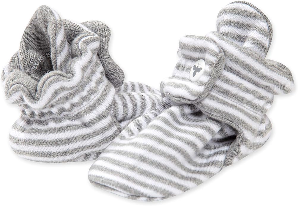 Burt's Bees Baby Unisex Booties Organic Cotton Newborn Essentials Shoes for Infants
