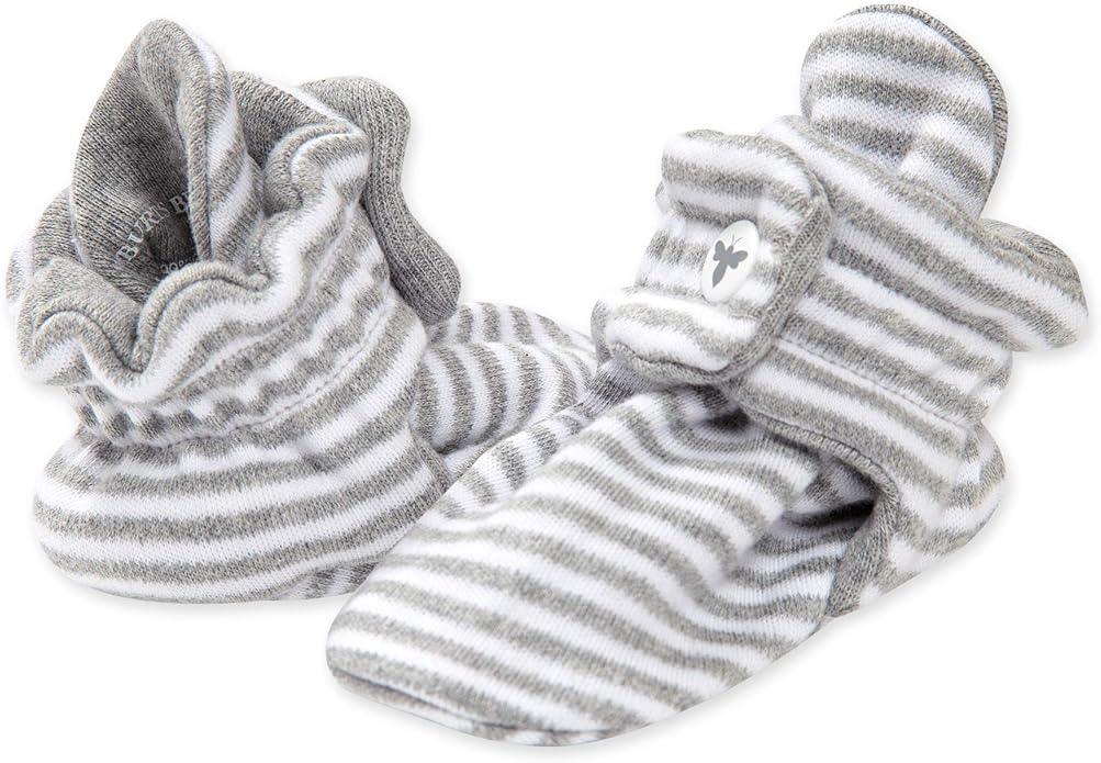 Burt's Bees Baby Unisex Booties Organic Cotton Newborn Essentials Shoes for Infants