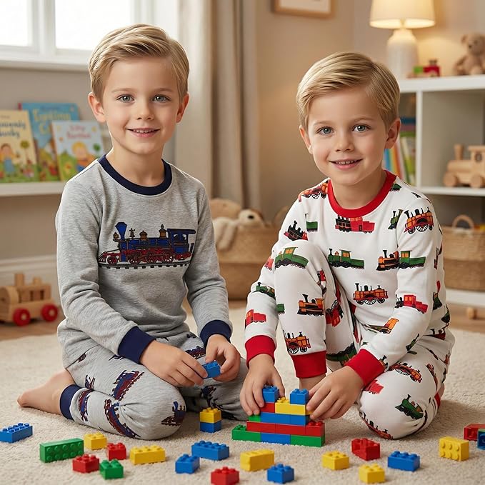 DAUGHTER QUEEN Boys 100% Cotton Long Sleeve Pajamas Size 18Months-12Years