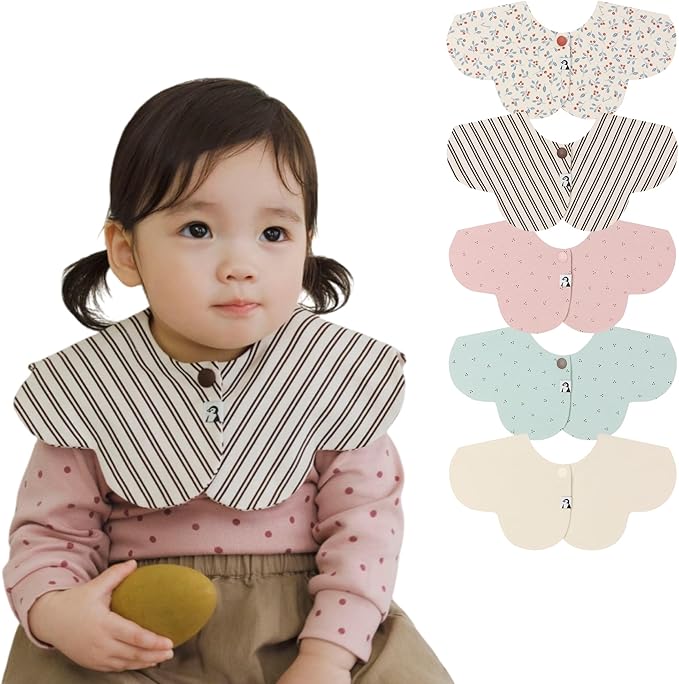 Konny Baby Bibs 3/5/7-Pack Set, 360 ° Rotate, Soft and Absorbent Bandana Drooling for Boys Girls baby Essentials
