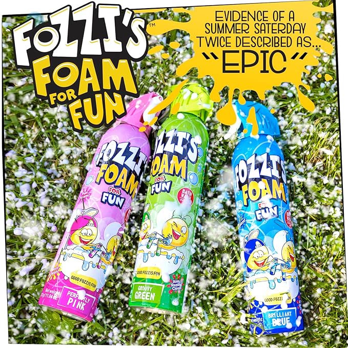 FOZZI'S Mixed Bath Foam Soap for Kids (3 Pack) - Fun Aerosol Spray - Squishy Bubble Soap for Playtime - Gentle Cleanser Foaming Body Wash - Safe Bath Fun for Everyday Wash