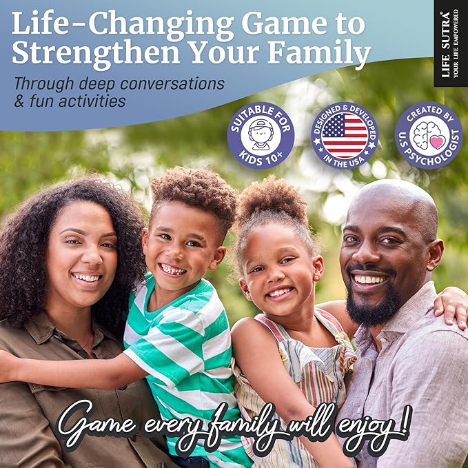 Life Sutra Family Connect - 400 Conversation Starter Cards for Families, Teens & Kids, Car Travel Communication Game, Social Skills & Mindful Therapy Talk, Fun