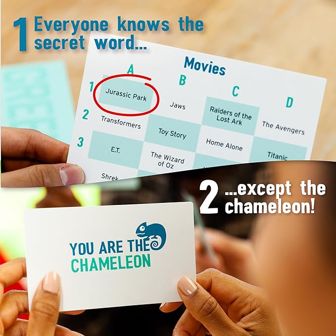 The Chameleon + Herd Mentality | Award-Winning Family & Party Game Bundle for Adults, Teens & Kids | Fun Bluffing & Guessing Games for Game Night | Includes Bonus Cards & Extra Questions