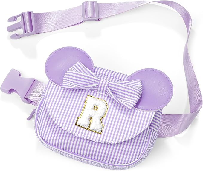 Initial Belt Bag, Small Crossbody Bags for Girls, Gifts for Teen Girls Kids, Girl Friend Bridesmaid Birthday Gift for Kids Daughter Sister Teen Girl Gifts Trendy Stuff Fanny Pack Purple R