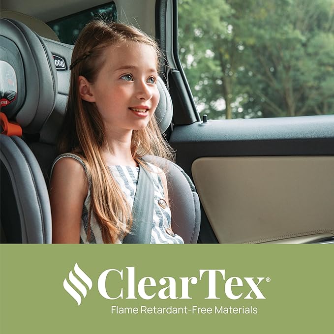 Chicco KidFit ClearTex Plus 2-in-1 Belt-Positioning Booster Car Seat, Backless and High Back Booster Seat, for Children Aged 4 Years and up and 40-100 lbs. | Lilac/Purple