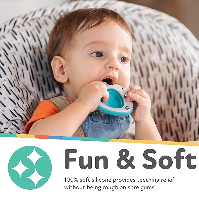 Nuby Teethe N' Pop Sensory Play Teether - Baby Teething Toy - 3+ Months - Elephant