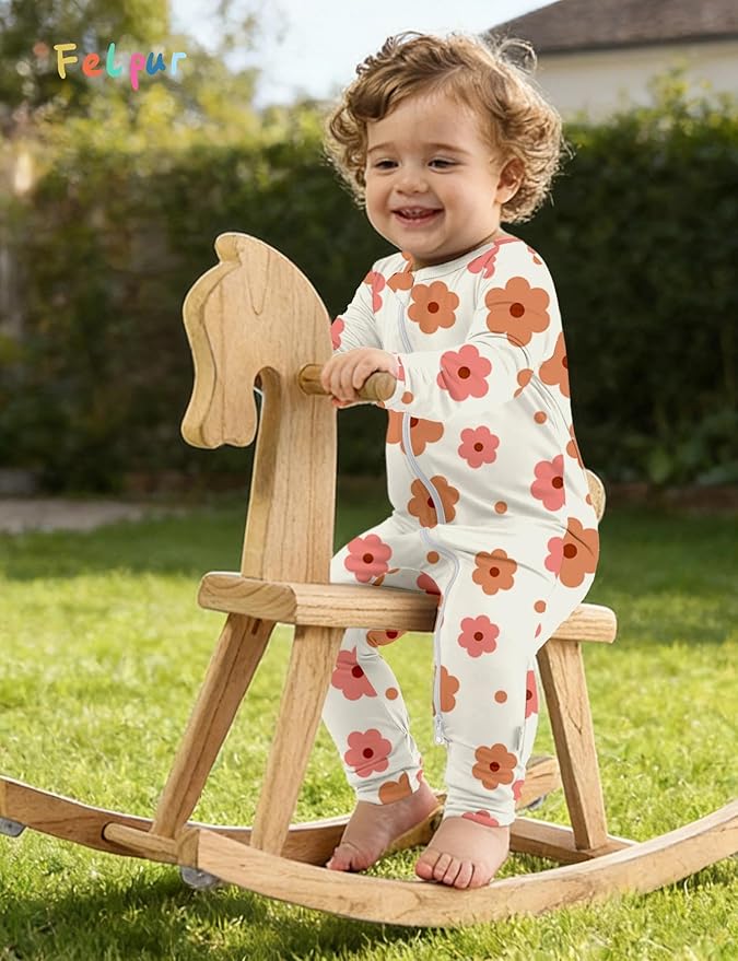 Baby Girls Boys Footless Romper 2 Way Zipper Soft Rayon Outfits, Outdoor Tie-dye Long Sleeve Clothes Jumpsuit