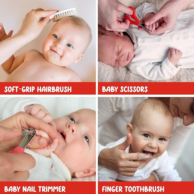 Smart Care Cocomelon Healthcare & Grooming Kit for Baby Essentials Kit, Newborn Essentials Must Haves, Includes Thermometer, Medicine Dropper, Grooming Tools & More