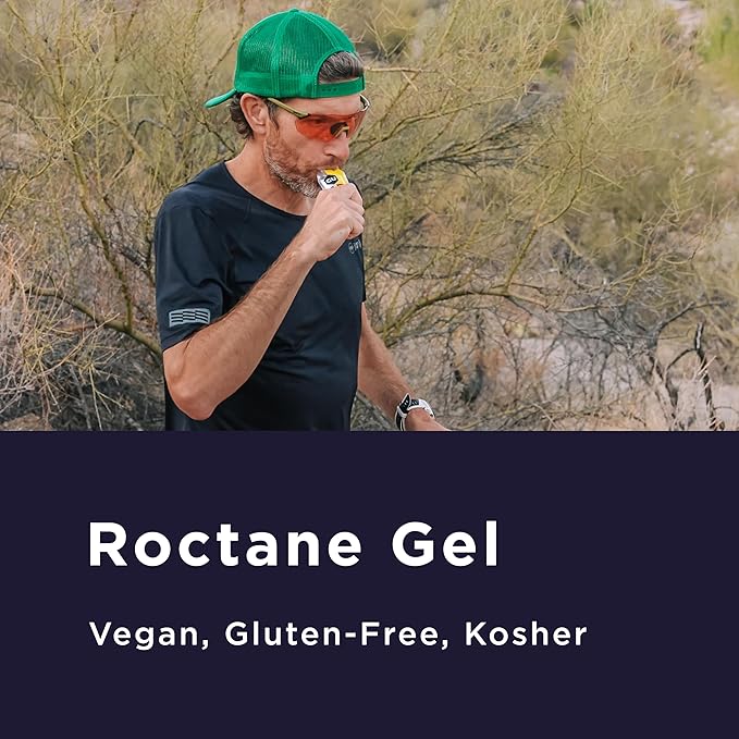 GU Energy Roctane Ultra Endurance Energy Gel, Vegan, Gluten-Free, Kosher, and Dairy-Free On-The-Go Sports Nutrition for Running, Biking, Hiking or Skiing, Vanilla Orange (24 Packets)