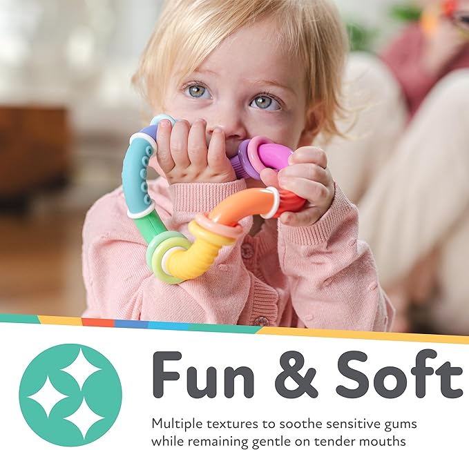 Nuby Twist-a-Ring Rattle Teether Toy for Babies - Toy for Baby Teething Relief - 6+ Months