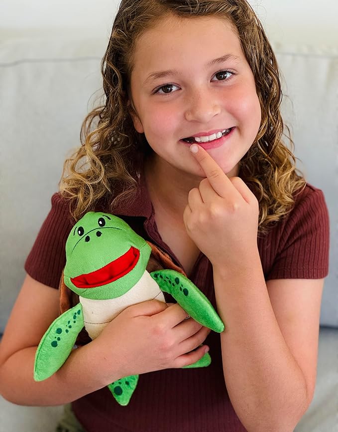 Kai Sea Turtle Tooth Fairy Pillow and Book Bundle | 8" Plush with Pocket for Lost Teeth & Hardcover Storybook w/Tracker, Q&A for Boys Girls Children of All Ages