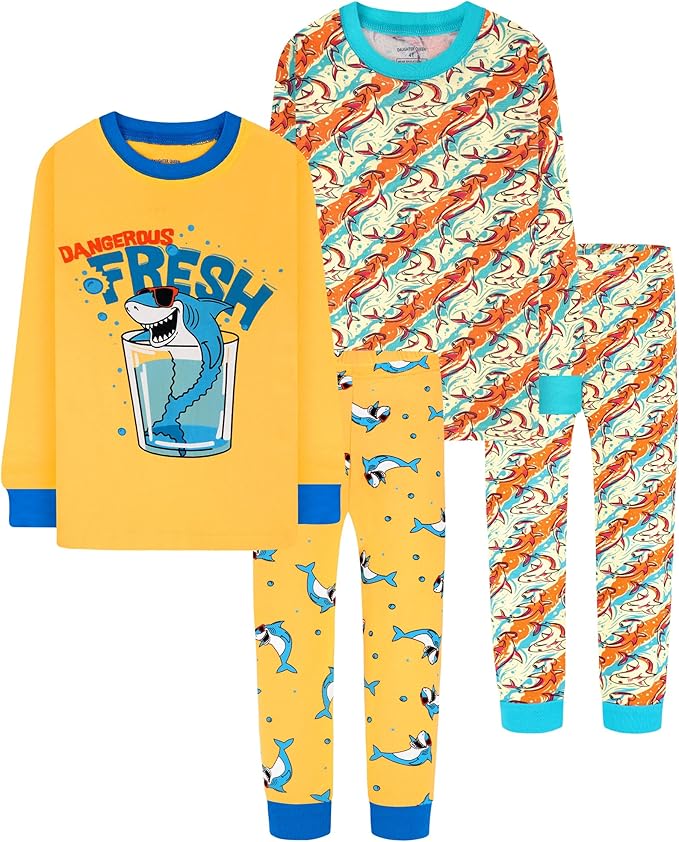 DAUGHTER QUEEN Boys 100% Cotton Long Sleeve Pajamas Size 18Months-12Years