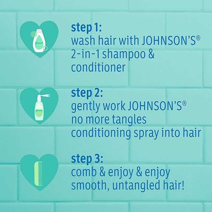 Johnson's 2-in-1 Shampoo & Conditioner, 20.3 fl. oz | Detangling Formula | For Kids | Tear-Free | Hypoallergenic