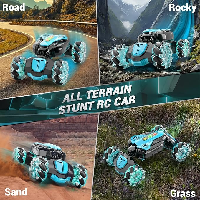 Gesture Sensing Remote Control Stunt Car - Boys Toys Age 6-8-12, 4WD Hand Controlled RC Twist Car with Light & Music, Cool Birthday Presents and Ideas Gifts for Kids Age 3 4 5 6 7 9 10 11 12 Years Old