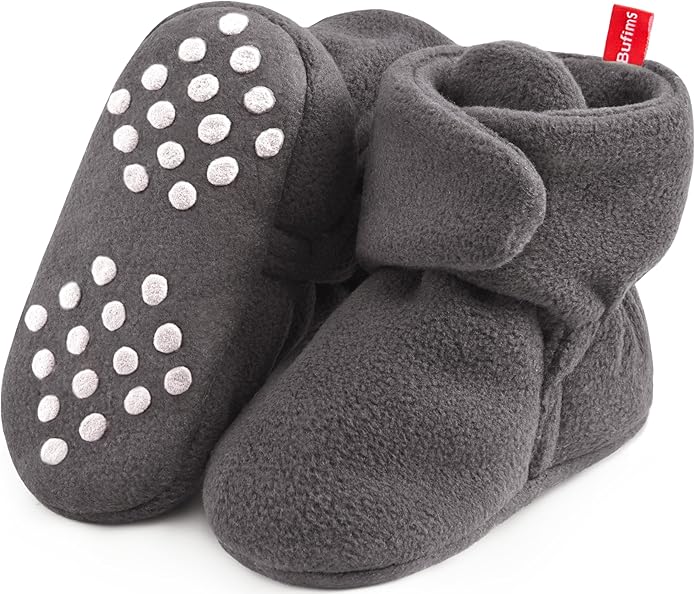 Baby Fleece Booties Newborn Unisex Booties Non-Slip Newborn Infant First Walkers Warm Shoes House Slippers for Baby Boys & Baby Girls Toddlers