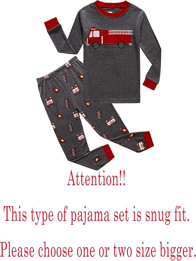 Family Feeling Little Big Boy Pajamas Sets 100% Cotton Pjs Kids Jammies