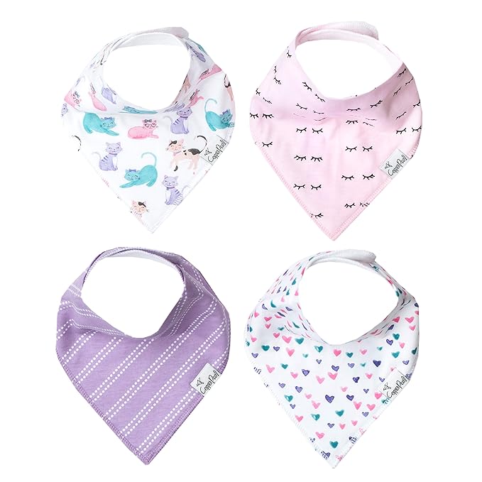 Copper Pearl Baby Bandana Drool Bibs for Drooling and Teething 4 Pack Gift Set Sassy