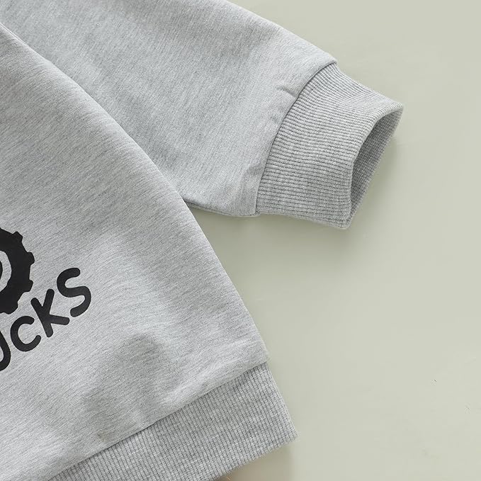 Toddler Baby Boy Fall Clothes 1T 2T 3T 4T 5T Winter Outfits Long Sleeve Trucks Sweatshirt Tops Jogger Pants Set
