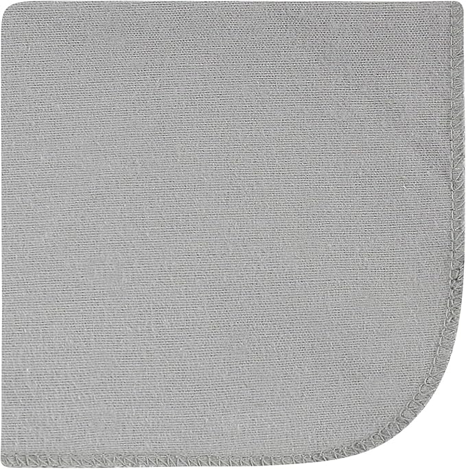 Hudson Baby Unisex Baby Flannel Cotton Washcloths 10-Pack, Farm Friends Grey, One Size