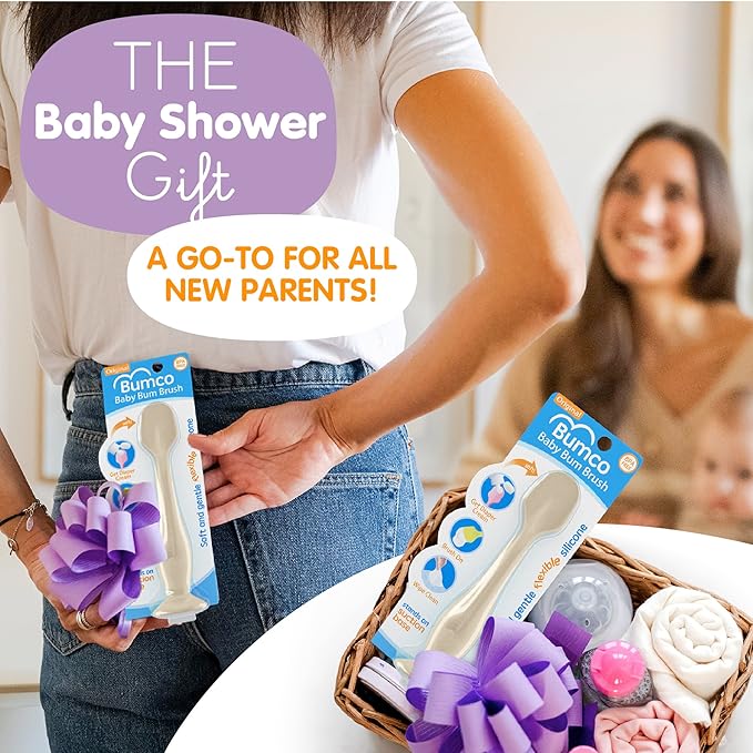Bumco Baby Bum Brush - BPA-Free Diaper Cream Spatula with Suction Cup Base, Soft & Flexible Silicone, Wipe-Clean, Mom-Invented Diaper Bag Essentials (Sand)