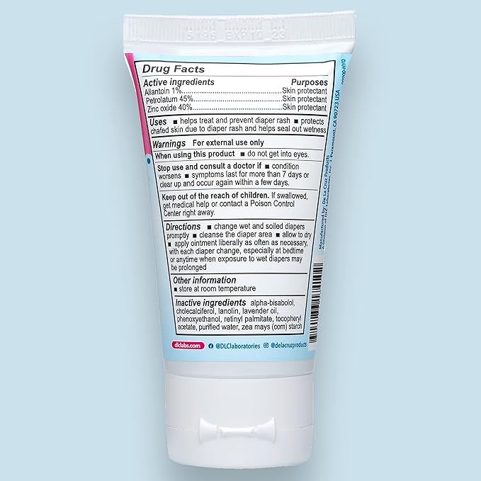 De la Cruz Baby Diaper Rash Cream with Zinc Oxide - Maximum Strength Baby Healing Ointment to Help Soothe, Heal and Prevent Diaper Rash - 3.4 OZ